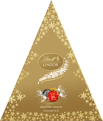Lindt LINDOR Vánoční stromeček Zlatý Mix 125 g