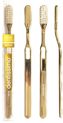 Dentissimo ® švýcarský zubní kartáček zlatý, střední tvrdost