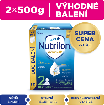 Nutrilon dvanced 2 pokračovací kojenecké mléko 1000 g