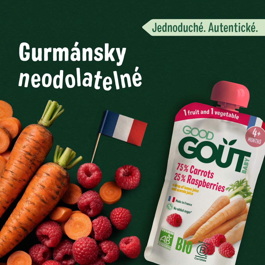Good Goût BIO Mrkev s malinami 120 g