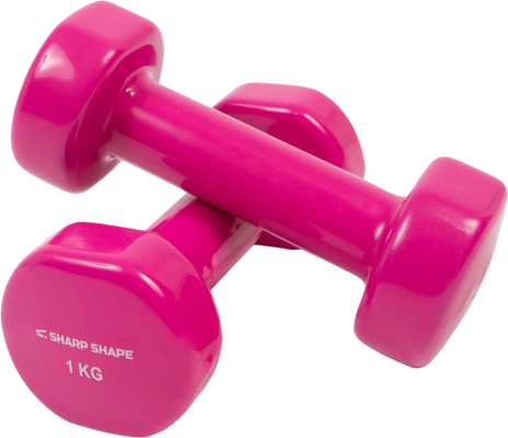 Sharp Shape Vinylové činky 1 kg růžové 2 ks