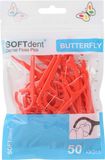 SOFTdent Butterfly Dentální párátka s nití 50 ks