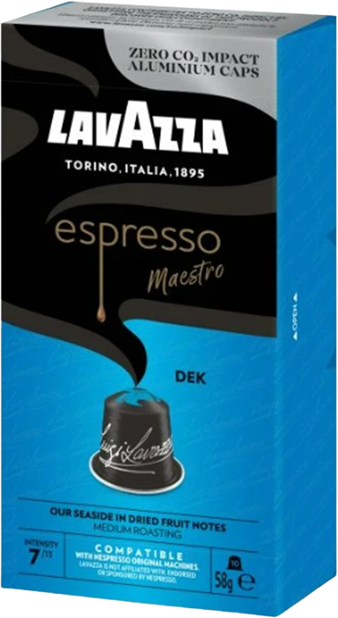 Lavazza Kapsle pro Nespresso, espresso Maestro DEK (bez kofeinu) 10 ks