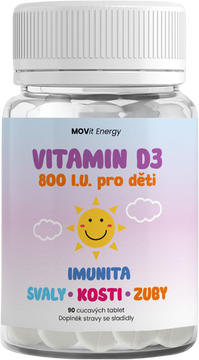 MOVit Energy Vitamin D3 800 I.U. pro děti 90 tablet