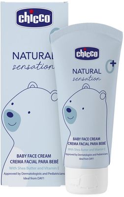 Chicco Krém na dětskou tvář Natural Sensation s bambuckým máslem a vitaminem E, 0m+, 50 ml