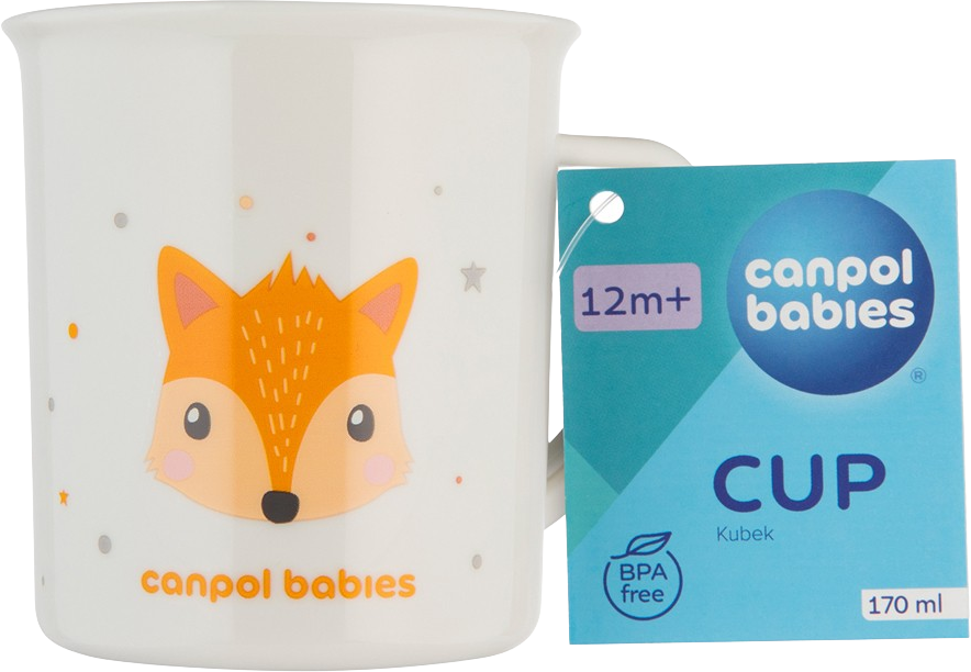Canpol babies Plastový hrníček CUTE ANIMALS - liška 170 ml