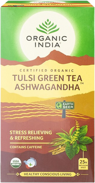 Organic India Tulsi se zeleným čajem a Ašvagandou BIO 25 ks