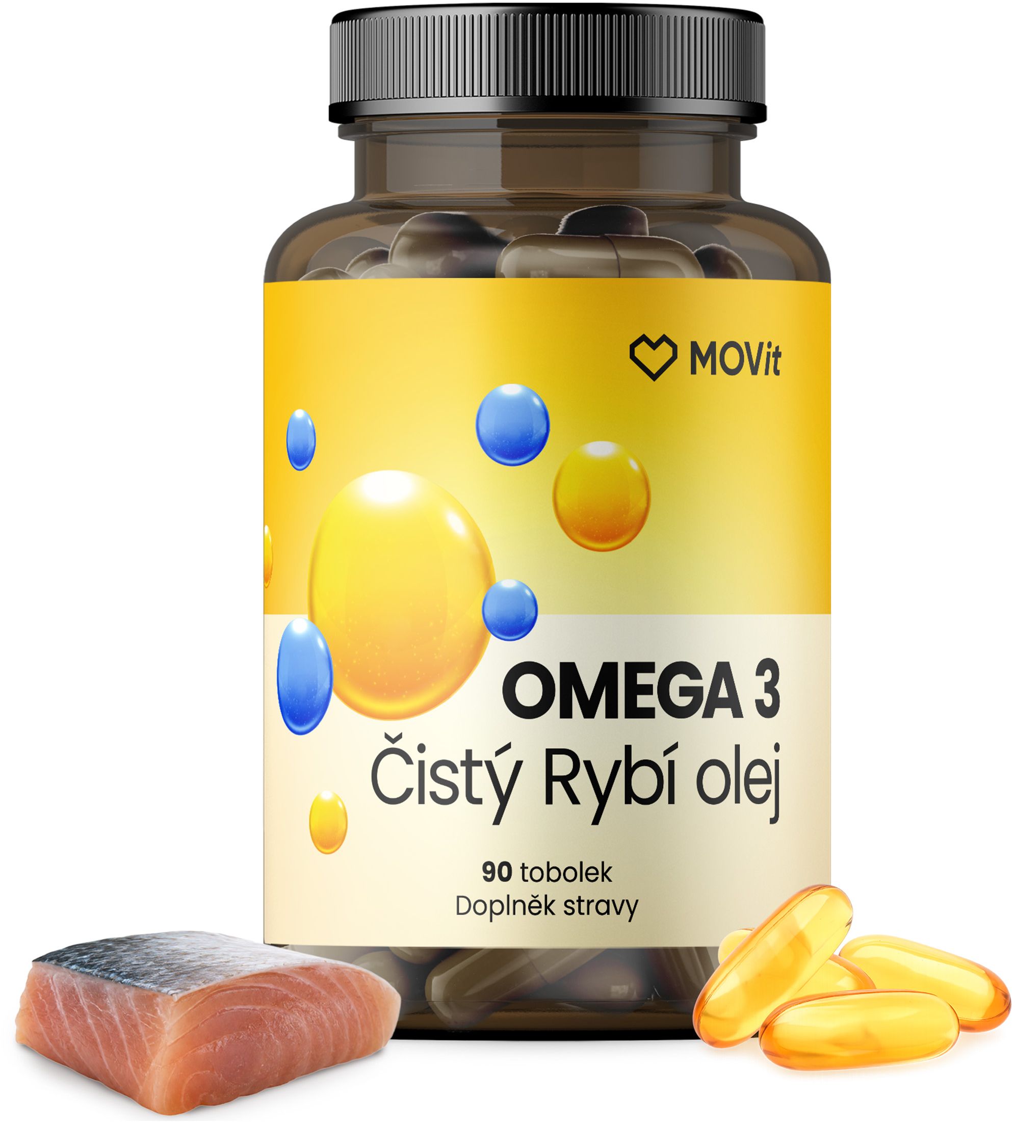 MOVit Energy Omega 3 Čistý Rybí Olej 90 x 1000 mg
