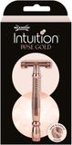 Wilkinson Sword Intuition Double Edge Rose Gold Razor Dámský kovový strojek Classic + žiletky 10 ks