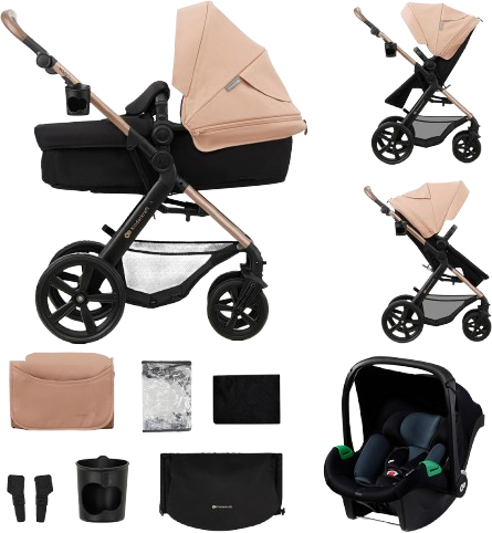 Kinderkraft Kočárek kombinovaný Moov 2 3v1 Sand Beige - pěnová kola
