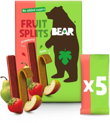 Bear Fruit Splits jahoda a jablko 5 x 20 g