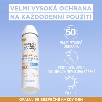 Garnier Ambre Solaire Super UV Pleťová ochranná mlha proti UV záření, SPF 50, 75 ml