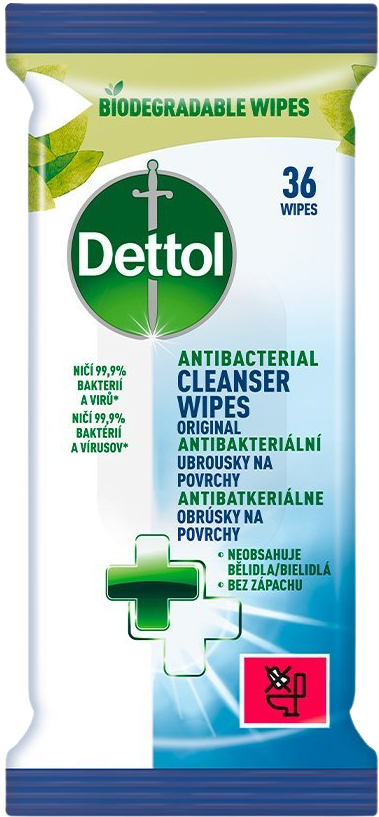 Dettol Antibakteriální ubrousky na povrchy 36 ks