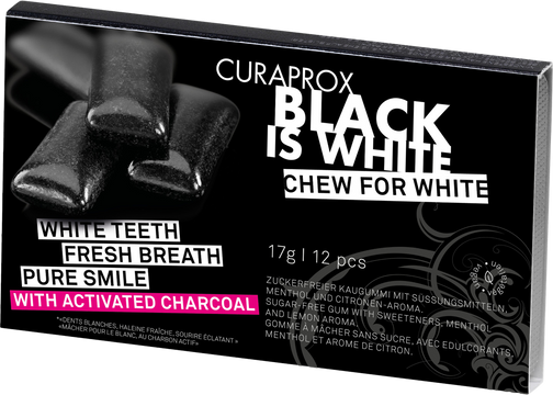 Curaprox Black is White žvýkačky 12 ks