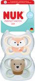 Nuk Dudlík Perfect Match AIR FOX/BEAR 0-2m 2 ks