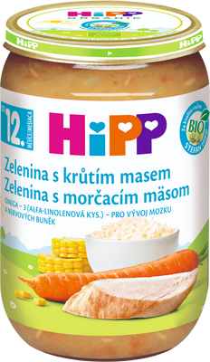 HiPP Dětské menu Zelenina s krůtím masem 220 g