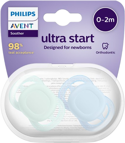 Philips Avent Šidítko Ultrastart neutral 0-2m chlapec 2 ks