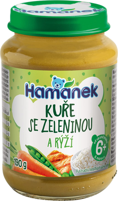 Hamánek Kuře se zeleninou a rýží 190 g
