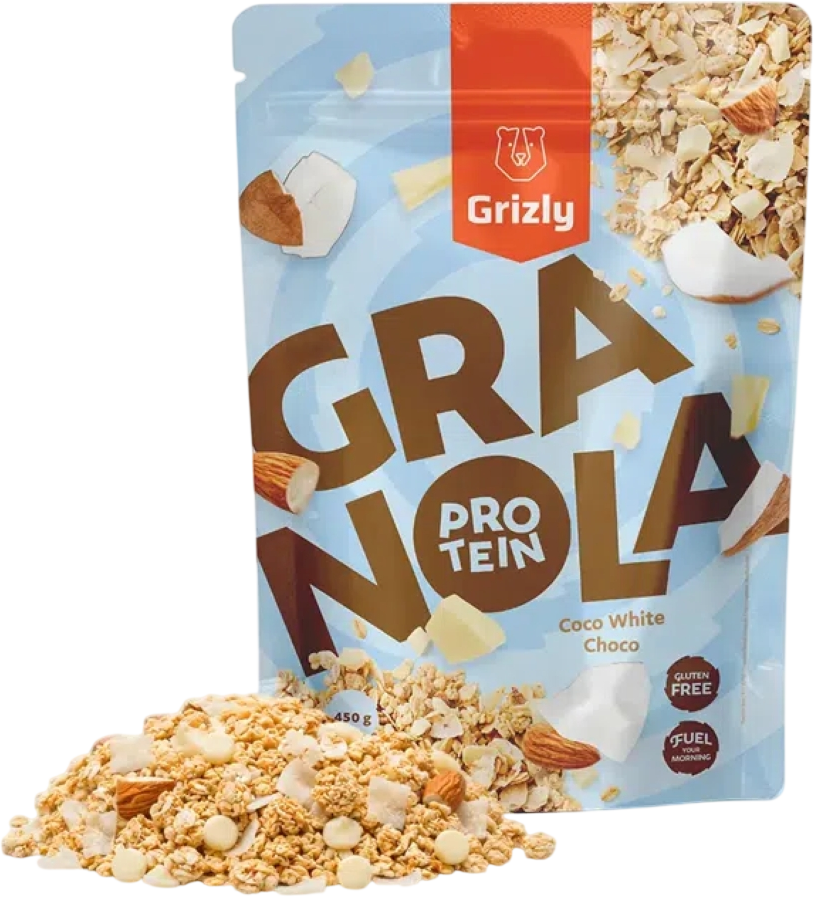 Grizly Granola s proteinem bílá čokoláda a kokos 450 g