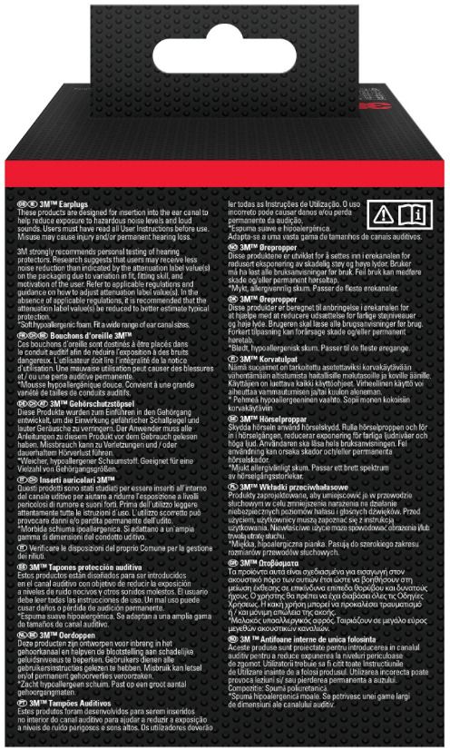 3M ™ zátkové chrániče sluchu, typ 1100PRO5, 50 samostatně balených párů