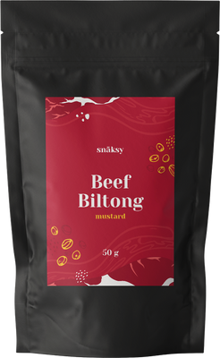 Snäksy Hovězí Biltong hořčice 50 g