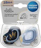 Canpol babies Dudlík silikonový symetrický Light touch GOLD 18m+ modrý 2 ks