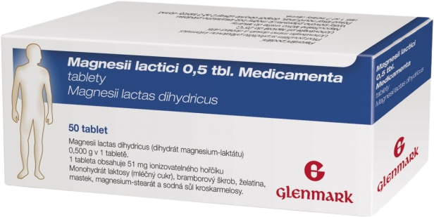 Glenmark Magnesii Lactici 0.5g MVM 50 tablet 50 ks
