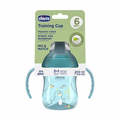 Chicco Hrneček Training s držadly teal, 6m+ 200 ml