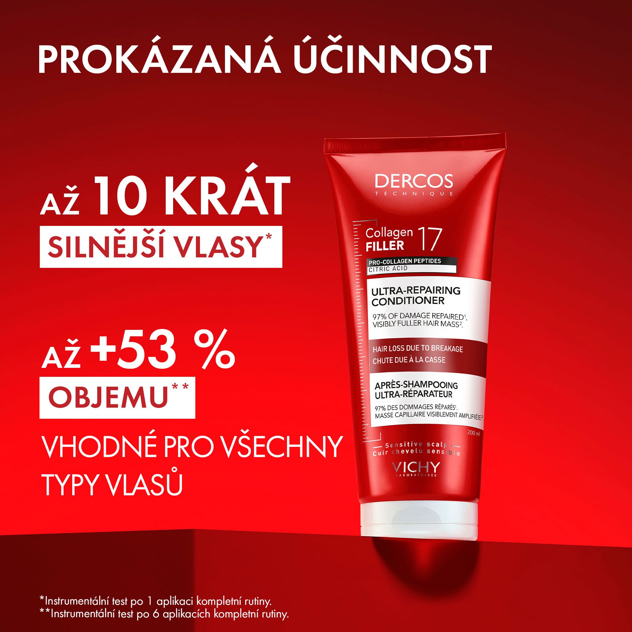 Vichy Collagen 17 Filler ultra-regenerační kondicionér s kyselinou citronovou a pro-kolagenovými peptidy 200 ml