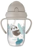 Canpol babies Exotic Animals Nevylévací hrneček se slámkou a závažím šedý 270ml