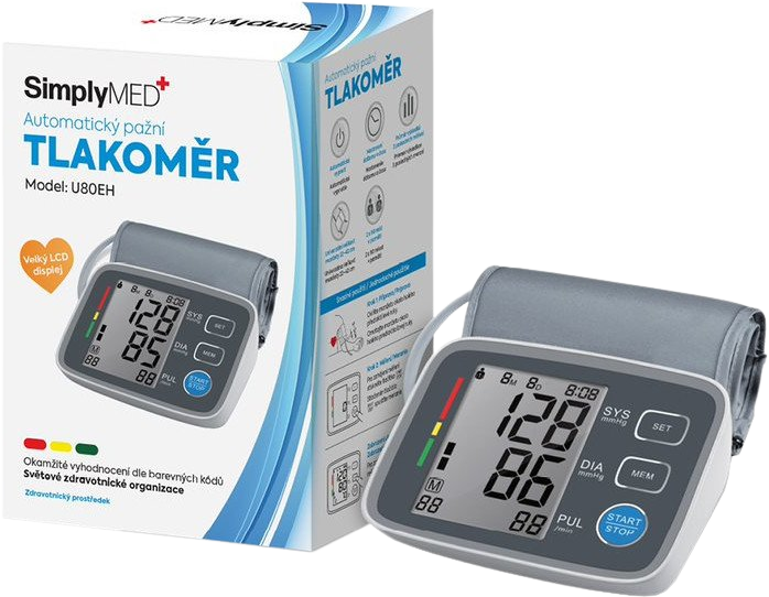 SimplyMed Pažní digitální tlakoměr s adapterem U80EH