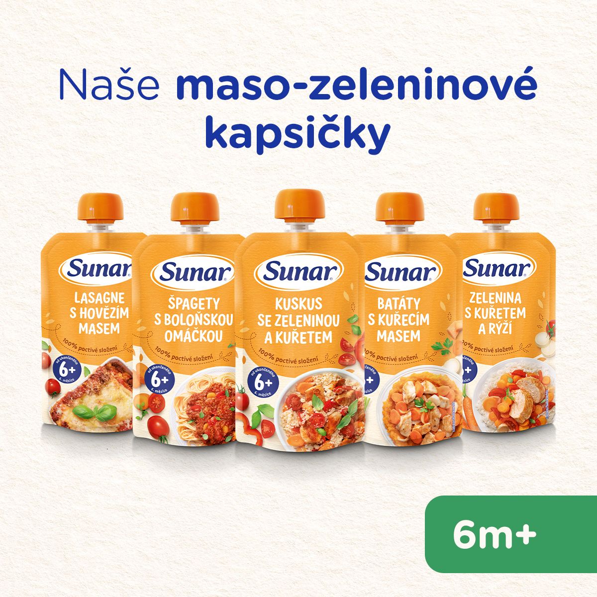 Sunar příkrm kuskus se zeleninou a kuřetem 6m+ 120 g