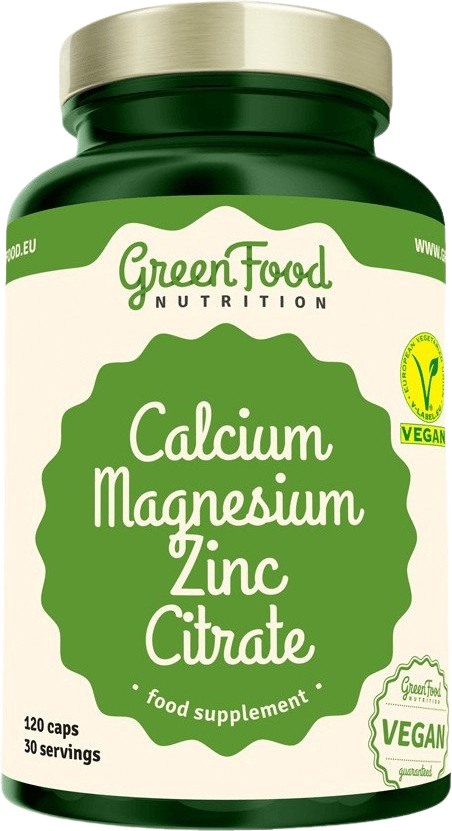 GreenFood Nutrition Calcium Magnesium Zinc citrate 120 kapslí