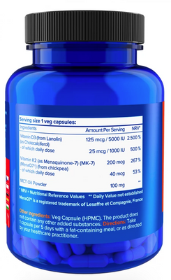 Natios Vitamin D3 & K2 MK-7 5000 IU / 200 mcg 100 kapslí