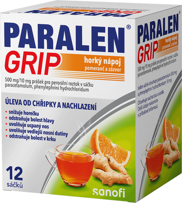 Paralen Grip Horký nápoj pomeranč a zázvor 12 sáčků