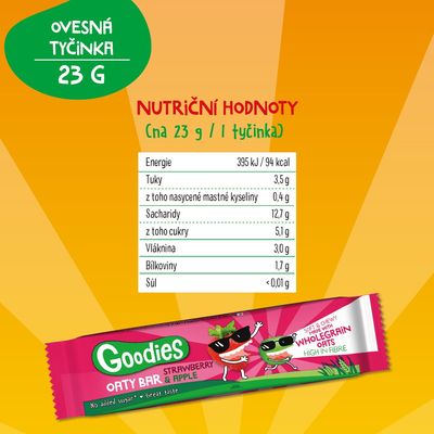 Goodies Ovesná tyčinka jahody a jablko 23 g