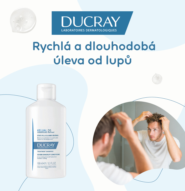 Ducray, Kelual DS, pečující šampon, lupy, Seboroická dermatitida 