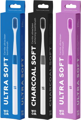 Woom Zubní kartáček CHARCOAL SOFT černý