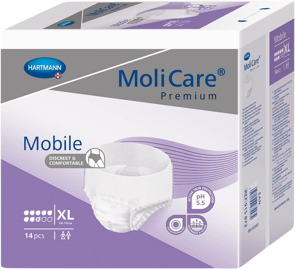 Hartmann Molicare Mobile Inkontinenční kalhotky 8 kapek XL 14 ks