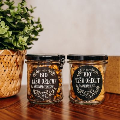 Natu Dárkový set BIO kešu ořechů deluxe II., 2 x 160 g