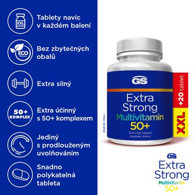 GS Extra Strong Multivitamin 50+, XXL 140 tablet