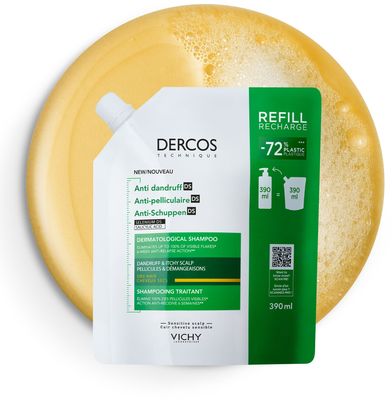Vichy DERCOS Šampón proti lupům se SELENIEM DS pro suché vlasy - náhradní náplň 390 ml