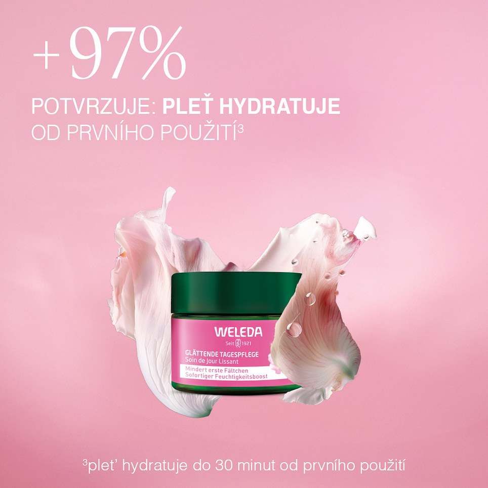 Weleda Smoothing day cream rozjasňující denní krém Divoká růže a bílý čaj 40 ml