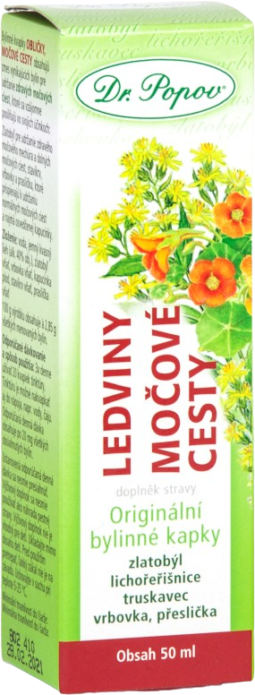 Dr.Popov Ledviny-močové cesty Bylinné kapky 50 ml