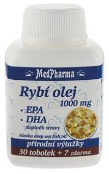 MedPharma Rybí olej 1000 mg+EPA+DHA 37 tobolek
