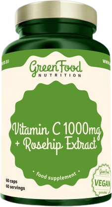 GreenFood Nutrition Vitamin C 1000 + Extrakt ze šípků 60 kapslí