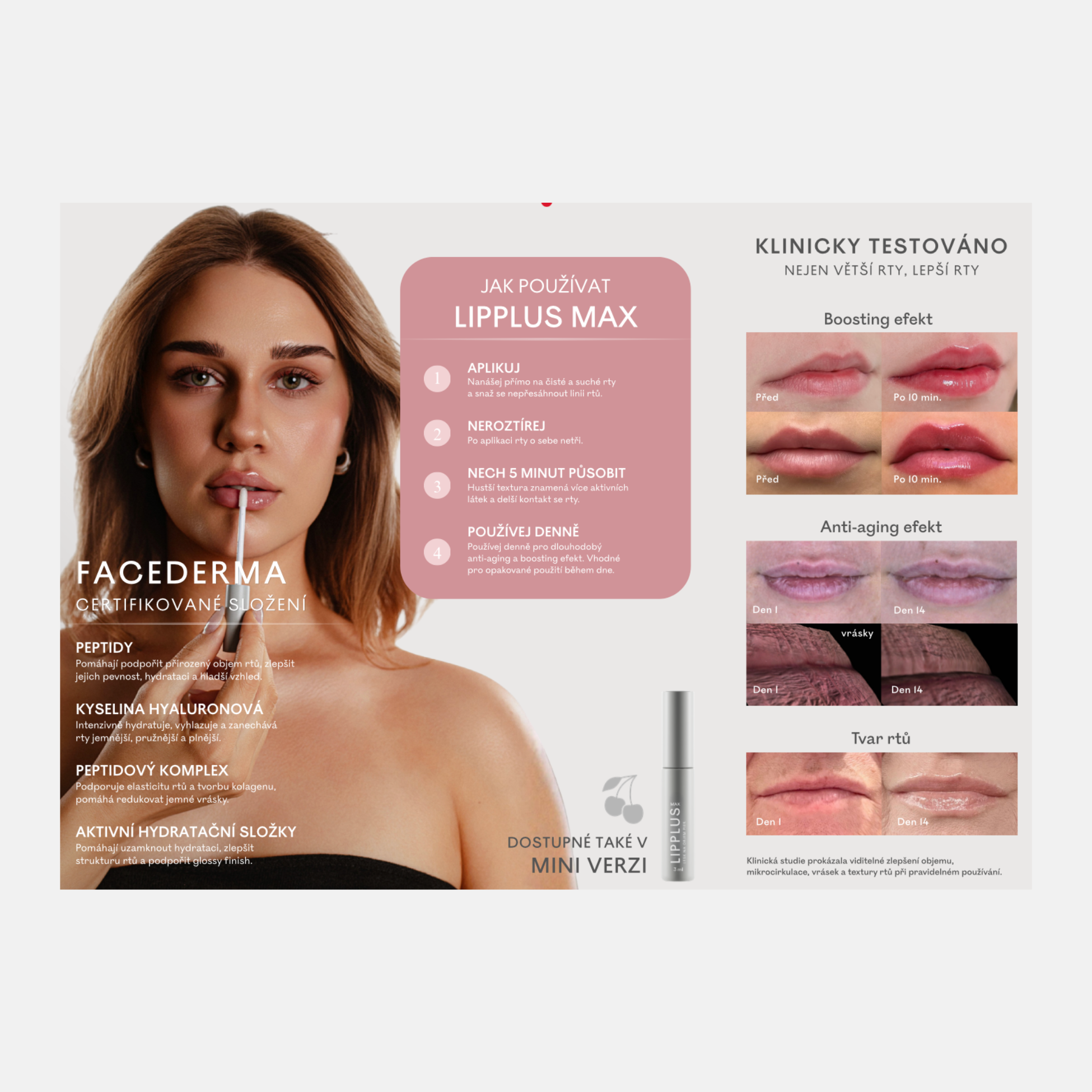 Facederma LIPPLUS MAX mini peptidové sérum na rty 3 ml