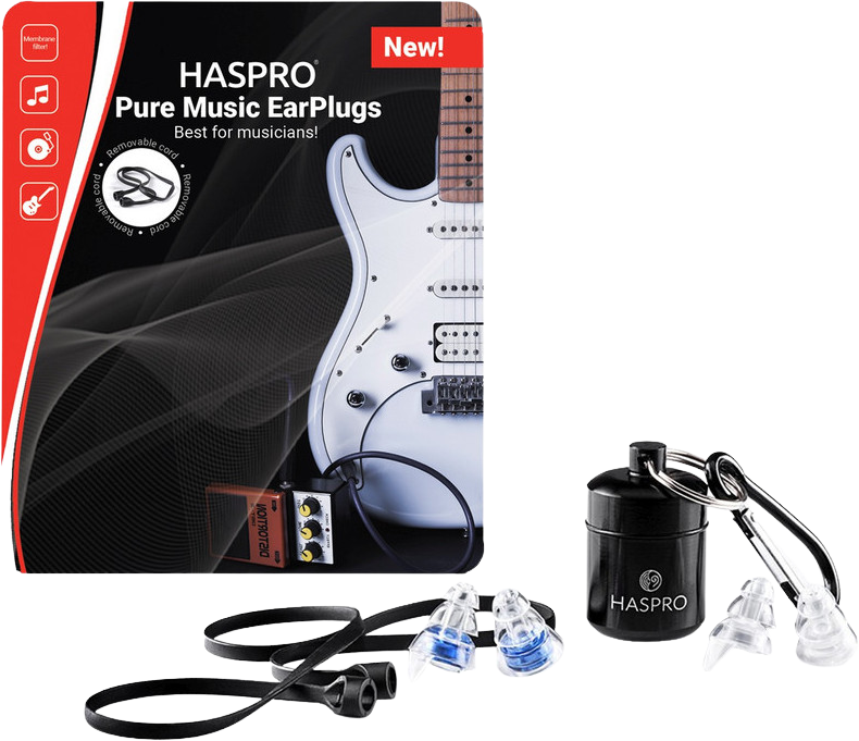 Haspro Pure Music špunty do uší pro muzikanty, modré S/M 2 páry 2 x 2 ks