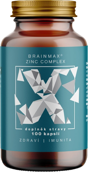BrainMax Zinc Complex, Zinek, Selen, Měď a Kurkuma 100 kapslí