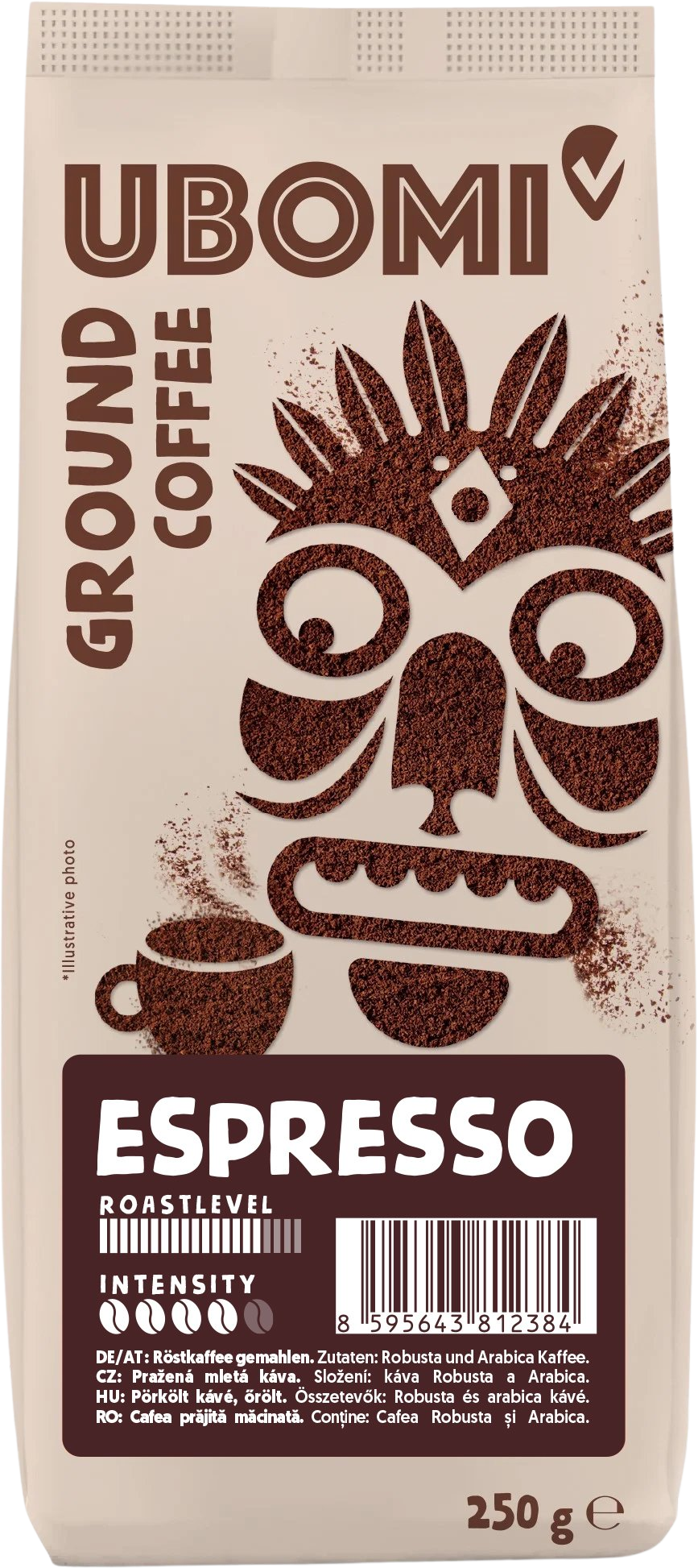 Ubomi Espresso Mletá RFA káva 250 g